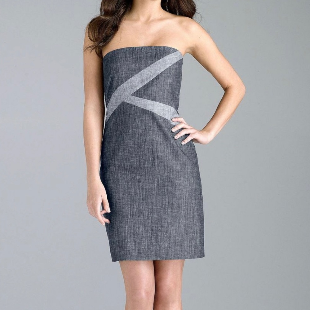 Gianni Bini Lisa Strapless Denim Look Dress